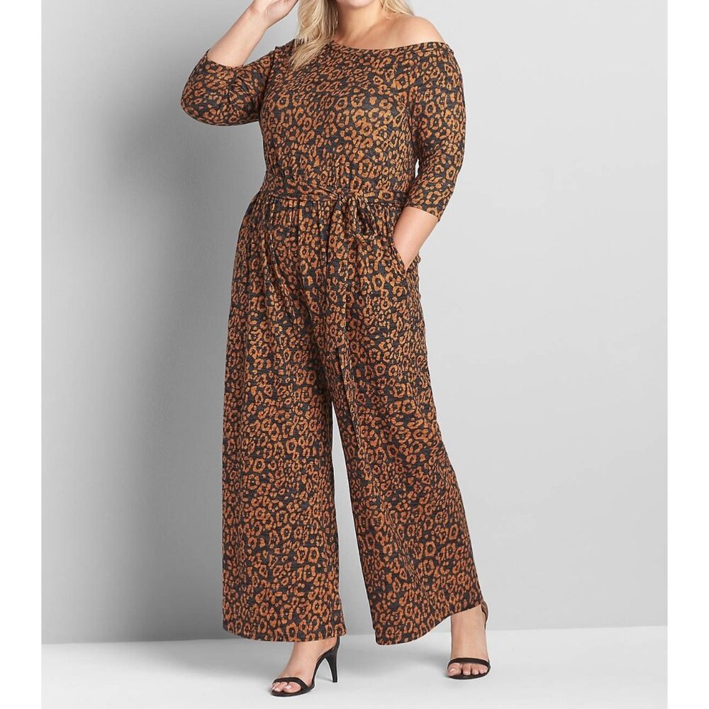 Lane Bryant Leopard Print Jumpsuit